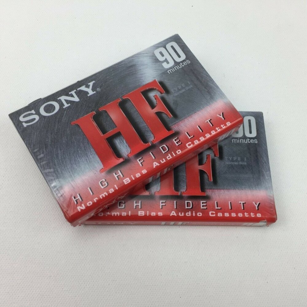 Sony HF 90 Min High Fidelity Normal Bias Audio Cassette Tape Set of 2 Voice